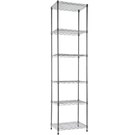 GIOTORENT 6-Tier Standing Shelving Metal Units, Adjustable Height Wire Shelf Display Rack for Laundry Bathroom Kitchen 16.6” x 11.6” x 63” GIOTORENT