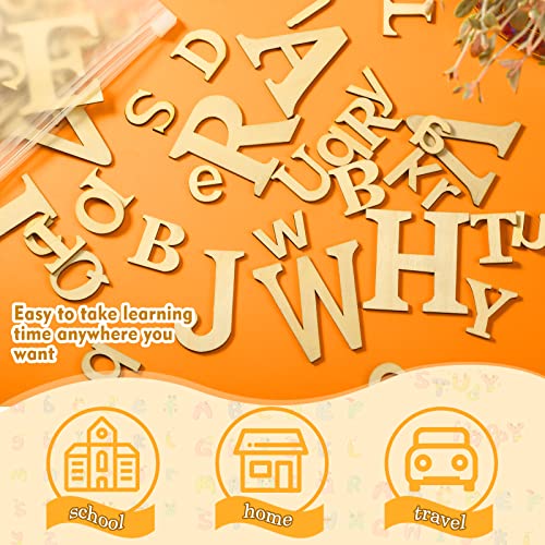 260 Pieces 1 Inches and 2 Inches Wooden Letters Unfinished Wood Alphabet Letter for Crafts Natural Blank ABCs Cutouts Small Home Wall Decor for Blulu