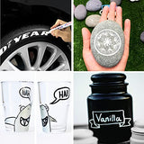 TFIVE White Permanent Paint Marker Pens - 2 Count Oil Based Marker Pen, Medium Tip, Waterproof & Quick Dry, for Office, Art projects, Rock Painting, TFIVE