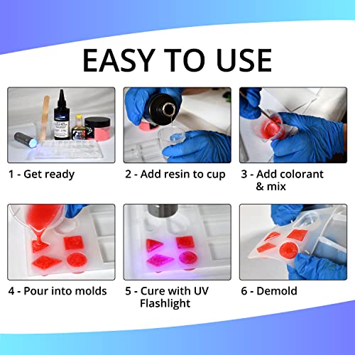 TotalBoat 100g UV Cure Clear Acrylic Resin with UV Flashlight for Resin Curing - Kit for DIY Jewelry Making, Small Resin Crafts, and Protective TotalBoat