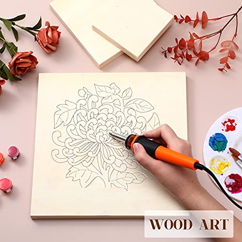 12 Pieces Wood Canvas Board, Unfinished Wood Cradled Painting Panels Boards Drawing Square Wooden Panels Art Wood Boards for DIY Painting Crafts