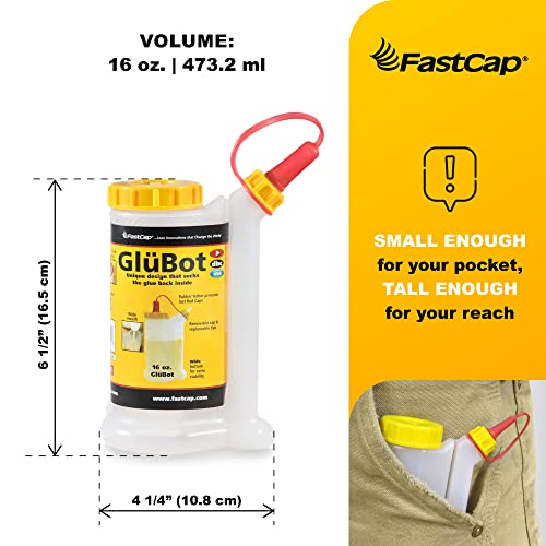 FastCap 16oz Glue Bottle, with 2-Chamber No-Drip System. Each Bottle Comes with 2 Replaceable Tips. FastCap