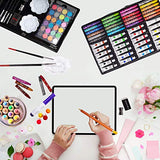KINSPORY Art Supplies Case, 139 Pack Arts Crafts, Painting, Coloring, Drawing & Art Set with Sketch Pad, Deluxe Portable Double Layers Aluminum KINSPORY