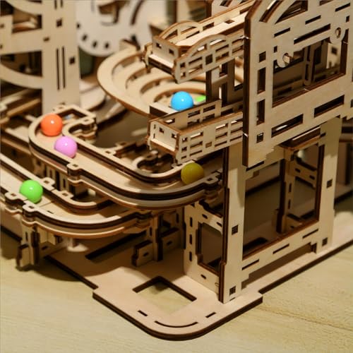 bennama 3D Wooden Puzzles Marble Run Set - Space Labyrinth Mechanical Model Kits with Motor, Brainteaser and Puzzle for Christmas/Birthday,Gifts for - WoodArtSupply