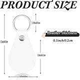 30Pcs Leather Key Fob Kit Leather Keychain Blanks with Rivets and Key Rings for Laser Engraving DIY Making Leather White FYDTFI