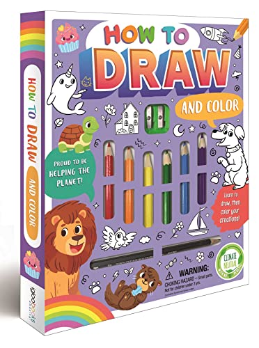 How to Draw and Color Set: with 6 Colored Pencils & Sketching Pencil WoodArtSupply