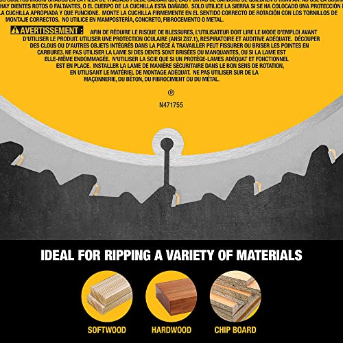 DEWALT 10-Inch Miter / Table Saw Blade, ATB, Thin Kerf, 5/8-Inch Arbor, 24-Tooth (DW3112) DEWALT