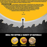 DEWALT 10-Inch Miter / Table Saw Blade, ATB, Thin Kerf, 5/8-Inch Arbor, 24-Tooth (DW3112) DEWALT