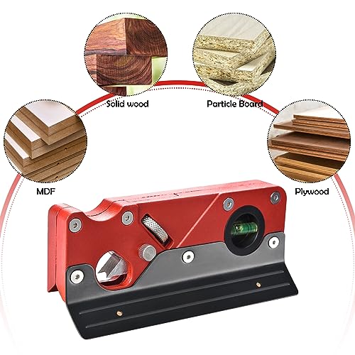 Chamfer Plane, Wood Chamfer Plane with 7 Cutter Heads, Woodworking Edge Corner Flattening Tool with Auxiliary Locator, Woodworking Hand Planer Hesderty