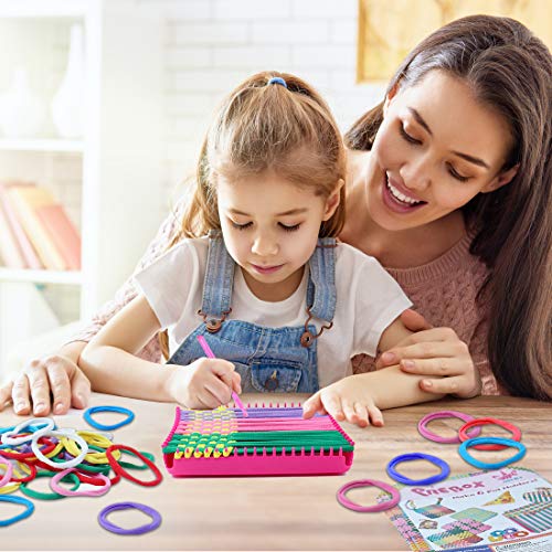 PREBOX Weaving Loom Kit Toys for Kids and Adults, Potholder Loops Crafts for Girls Ages 6 7 8 9 10 11 12, 7" Pot Holder Loom Knitting Kits and Gifts PREBOX