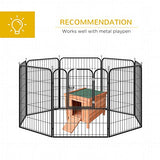 PawHut Small Wooden Rabbit Hutch Bunny Cage Guinea Pig Cage Duck House Dog House with Openable & Waterproof Roof, Natural PawHut