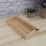 SUPVOX Unfinished Wood Box Bamboo Storage Box with Pull Out Lid Small Jewelry Gift Organizer for DIY Craft Home Travel SUPVOX
