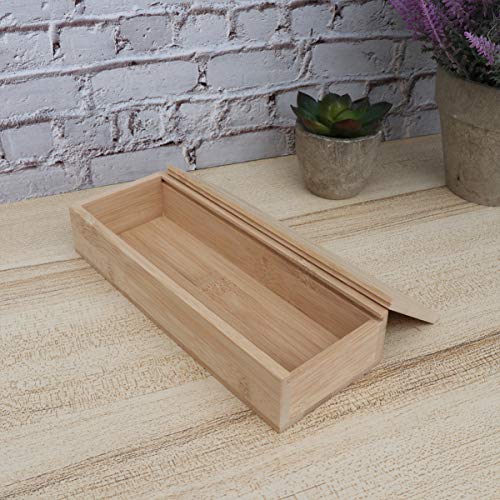 SUPVOX Unfinished Wood Box Bamboo Storage Box with Pull Out Lid Small Jewelry Gift Organizer for DIY Craft Home Travel - WoodArtSupply