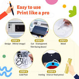 JAVIGA Heat Transfer Vinyl, Black HTV 12" x 10ft Black Iron on Vinyl Roll Compatible with Cricut All Cutting Machine and Heat Press, Black HTV Vinyl JAVIGA