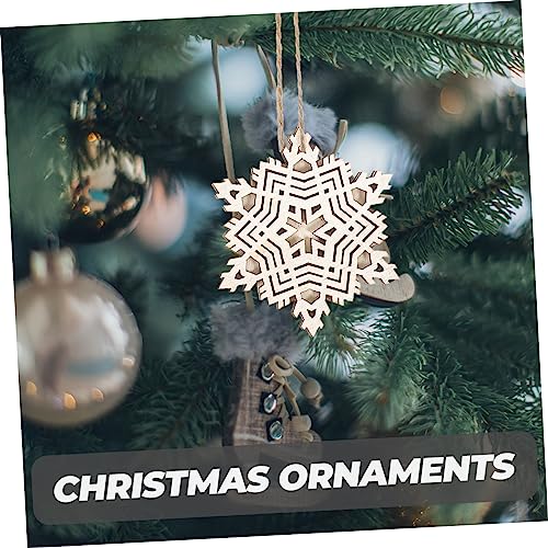 Abaodam Unfinished Christmas Wooden Ornaments 40 pcs Christmas Wood Decoration Christmas Embellishment Snowflake Table Scatter Xmas Gift Tags self
