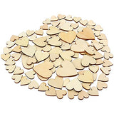 DERAYEE 100Pcs Unfinished Wooden Hearts for Crafts, Assorted Size Cutout Blank Wood for Valentines Day Christmas Wedding Party DIY Ornaments DERAYEE