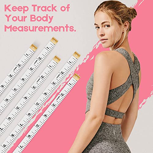 2 Pack Soft Measuring Tape for Body, Double Scale Soft Tape Measure White
