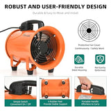 YITAHOME Exhaust Fan 8 Inch, Utility Blower Extractor Fan High Velocity, Portable Ventilation Fan with 16FT Ventilator Duct Hose for Industrial, YITAHOME