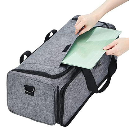 HOMEST Carrying Case for Cricut Explore Air 2/Cricut Maker/Maker 3, Carrier with Multi pockets for 12x12 Mats, Vinyl Rolls, Pens, other tools - WoodArtSupply