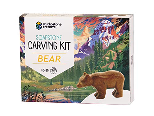 STUDIOSTONE CREATIVE DIY Arts & Crafts Carving Kit Kids Adults Bear Sculpture Soapstone - WoodArtSupply