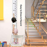 Smlper Growth Chart for Kids,Child Height Chart Ruler for Wall,Wood Frame Fabric Canvas Height Measurement Ruler for Kids Nursery Room,Removable Wall Smlper
