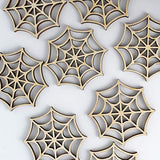 ALL SIZES BULK (12pc or 24pc) Unfinished Wood Wooden Laser Cutout Halloween Spider Web Dangle Earring Jewelry Blanks Shape Charms Crafts Made in Texan Wood Crafts