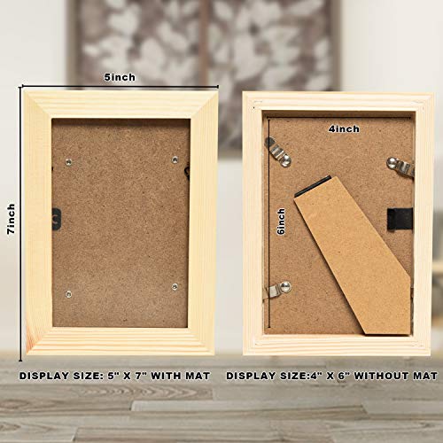 Vumdua 10 Pack Wood Picture Frames for Crafts, Unfinished Wood Photo Frames, Craft Frames Set for Arts Crafts, DIY Painting Projects - for Adults and Vumdua