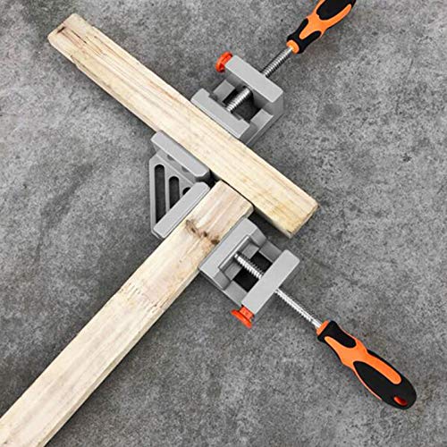 2 Pack Right Angle Clamp - 90 Degree Clamps for Woodworking, Single Handle  Aluminum Alloy Corner Clamp with Adjustable Swing Jaw for Welding