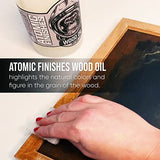Atomic FINISHES Wood Finish Cutting Board Oil | Non-Toxic Mineral Oil Food Grade | 12oz of Premium Wood Oil | Best for Wood Furniture, Cutting Bidwell Wood and Iron