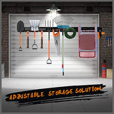 HORUSDY 64-Inch Heavy Duty Garage Organization Rack, 4 packs Rails and 9 Adjustable Hooks, Tool Organizer Rack with Heavy Double Hooks Tracks Max HORUSDY