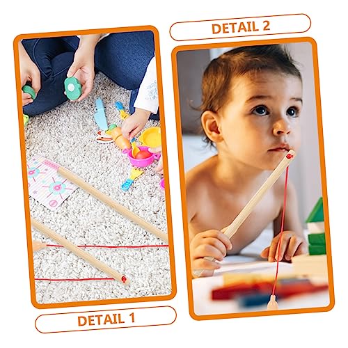 Operitacx 5pcs Kids Fishing Rod Fishing Toys Wood Toys Kids Fishing Pole Toys for Kids Children's Toys Kid Toys Child Fishing Pole Kindergarten Operitacx