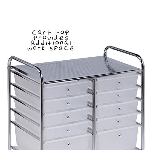 Honey-Can-Do Rolling Storage Cart and Organizer with 12 Plastic Drawers Honey-Can-Do