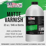U.S. Art Supply Professional Matte Varnish, 32 oz (Quart) - Acrylic Medium, Clear Permanent Protective Finish for Paintings & Artwork, Apply Over Dry U.S. Art Supply