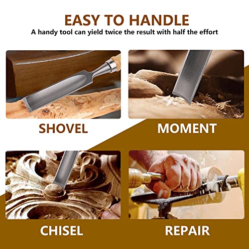 Mxfans Semicircle Wood Chisel Woodworking Carving Chisel Inner Edge Woodworking Gouge for Carpenter Wood Carving Hand Chisel Tool Pack of 4 - WoodArtSupply