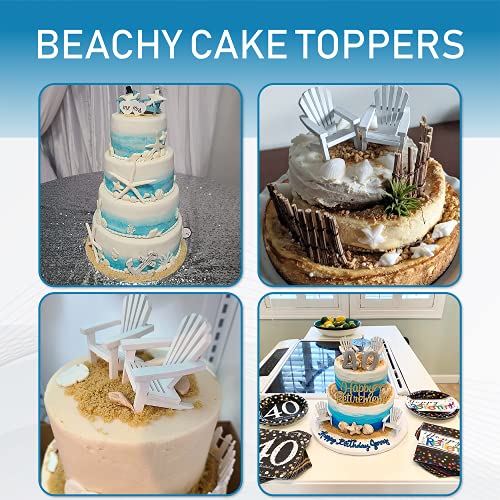 Gute Bote Wood Adirondack Miniature Chair - Unfinished Natural Wood Wedding Cake Topper Favor Mini Doll Furniture Dollhouse Top Decoration Beach Gute Bote