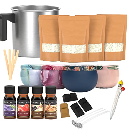 Candle Making Kit - Candle Making Supplies - Soy Wax for Candle Making - Adult Craft Kits - Candle Wax for Candle Making - Wax Melter - Candle
