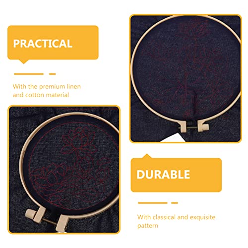 DECHOUS 1 Set Tea Cushion Diy Flower Cross Kits Unfinished Embroidery Coaster Punch Flower Embroidery Homemade Ornament Kits Table Coasters for DECHOUS