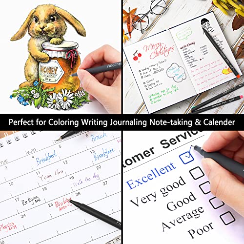 Tebik 80 Pack Planner Pens Colored Pens, 72 Colors Drawing Pens with 8 Stencils, Fineliners for Journal Planner Note Calendar Writing Coloring, Tebik