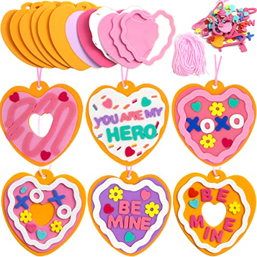 Valentines Day Foam Heart Crafts Kit in Bulk for Kids Classroom Exchange Gifts Party Favor Valentines Day Craft 12Pcs - WoodArtSupply