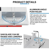 Mini Table Saw Small Precision Hobby Table Saw, 1/2" Adjustable Cut Depth, w/Chuck, Sanding Disc, 96W Adjustable Speed Power Supply, for MXBAOHENG