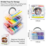 Polymer Clay, Shuttle Art 60 Colors Oven Bake Modeling Clay, Creative Clay Kit with 19 Clay Tools and 16 Kinds of Accessories, Non-Toxic, Non-Sticky, Shuttle Art