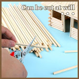 50 Pcs Dowel Rods, 1/4 x 12 Inch Wooden Dowels Craft Sticks Unfinished Natural Bamboo Doweling Rods for Crafts and DIYers WSICSE