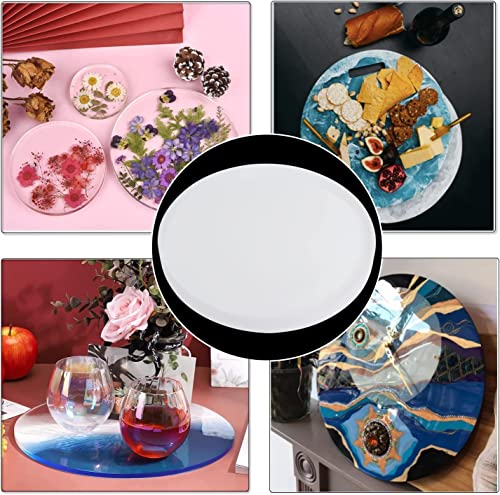 24 Inch Resin Table Molds, Large Thickened Round Silicone Resin Tray Molds, Epoxy Resin Topdesk Molds for Charcuterie Board, River Table, DIY Art Wadoy