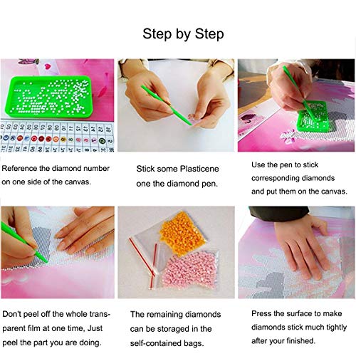 5D Full Drill Diamond Painting Kit, DIY Diamond Rhinestone Painting Kits for Adults and Children Embroidery Arts Craft Home Decor 19.6 x 16 inch