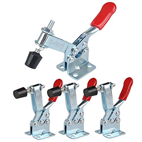 E-TING Hand Tool 201B Toggle Clamp 198Lbs Antislip Red Horizontal Clamp 201-B Quick Release Tool (4) E-TING