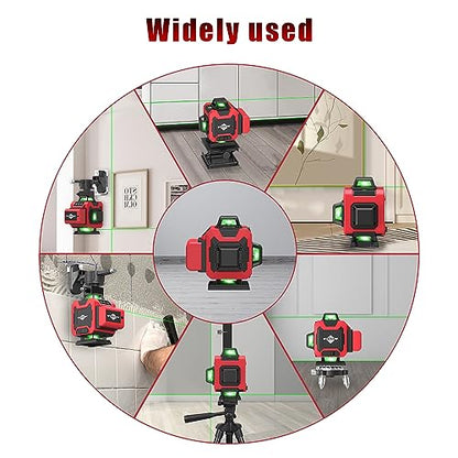 Laser Level,WEIDDW 4D 16 Lines Laser Level 360 Self Leveling Tool for Construction and Picture Handing,High Precision and Easy to Use - WoodArtSupply