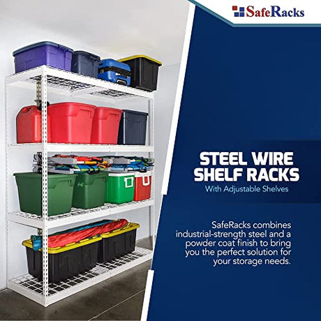 SafeRacks Garage Shelving - Storage Rack That Holds 500 Pounds Per Shelf - All Steel Shelves for Storage - Easy to Assemble Shelving Storage, Garage SafeRacks