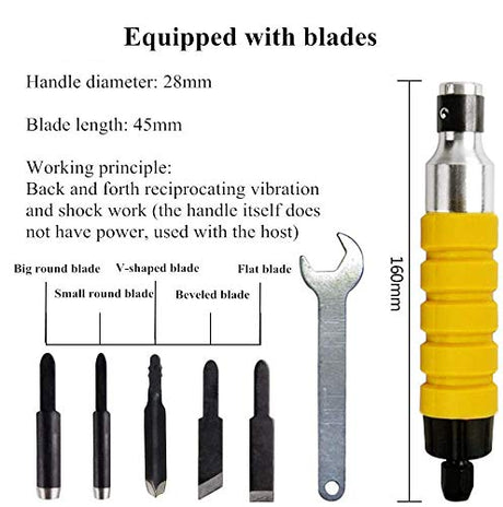 YUCHENGTECH Electric Chisel Carving Tool Electric Wood Chisel Electric Woodworking Chisel Carving Tool Machine (Host +Chisel + shaft) YUCHENGTECH