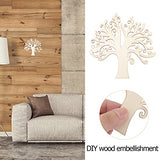 NOLITOY Unfinished Family Tree Cutouts 10pcs Unfinished Wood Tree Ornaments Wooden Blank Embellishments for Family Tree Weddings Christmas DIY Crafts NOLITOY