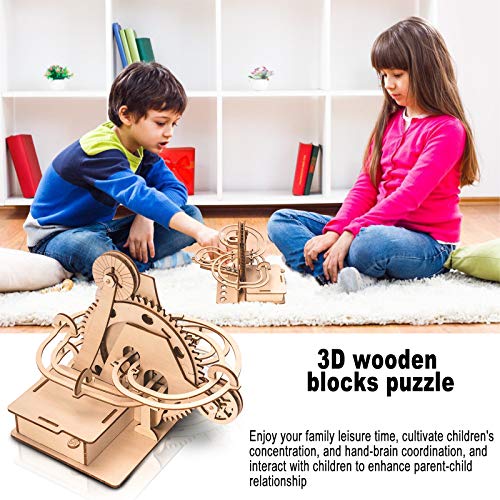 Marble Run 3D Wooden Puzzle for Adults and Teens,DIY Model Kit,Educational Jigsaw Puzzles Building Toys, STEM Projects Science Experiments Runs on